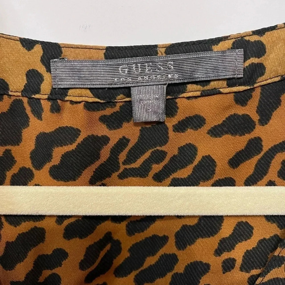 Guess Blouse Animal Print Blouse Small - Picture 3 of 9